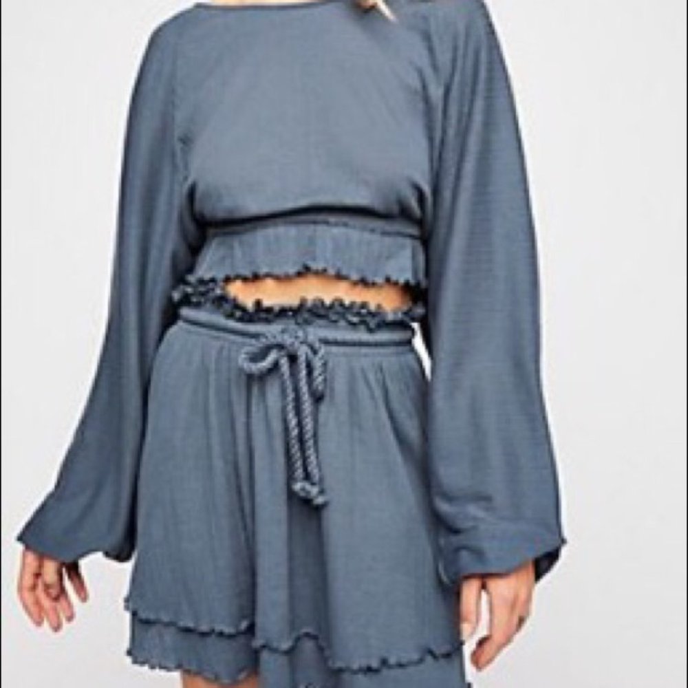 FREE PEOPLE BEACH NAVY BLUE SWEET LADY SET S